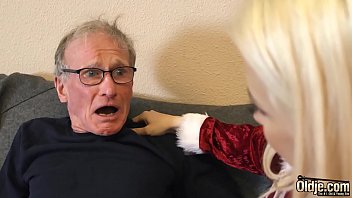 Grizzled Silver Fox Pounds Tight Young Pussy And Fills Her Deep With His Hot Load