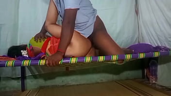 Sultry Tamil Aunty In Silk Saree Gets Pounded Doggy Style On The Home Sofa