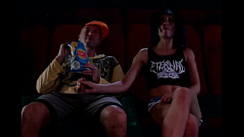 A Steamy Secret Handjob In The Dark Of The Theater