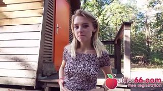 Innocent Lily Ray Gets Railed Hard Behind The Shed And Gulps Down Every Last Drop!
